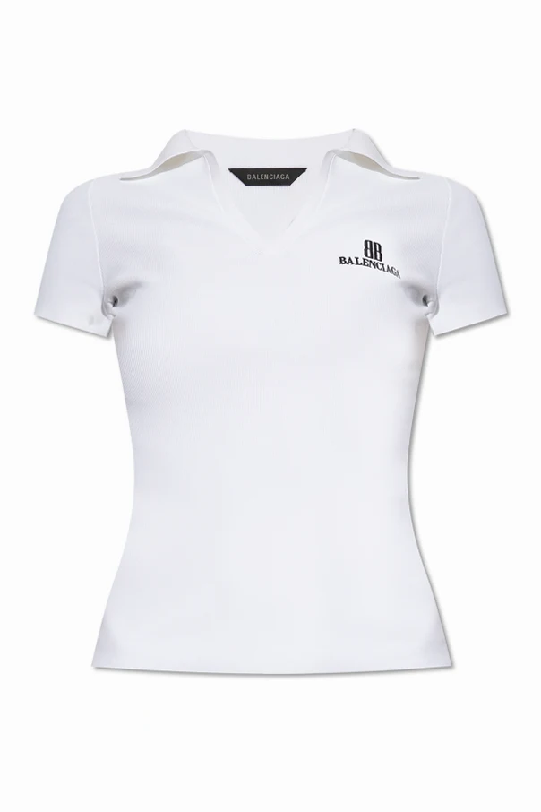 BIAŁY  Polo z wyszytym logo