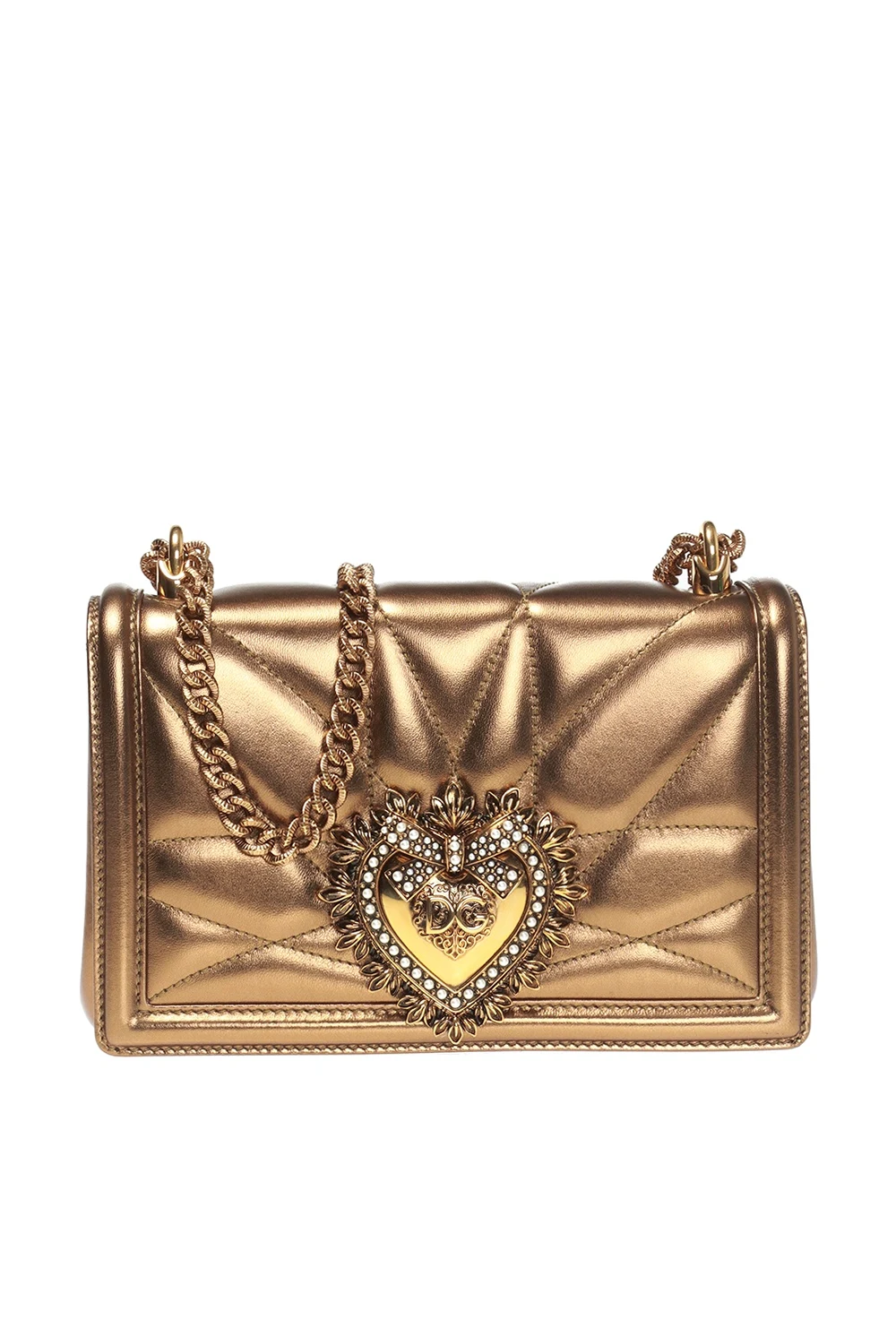 GOLD ‘Devotion’ quilted shoulder bag