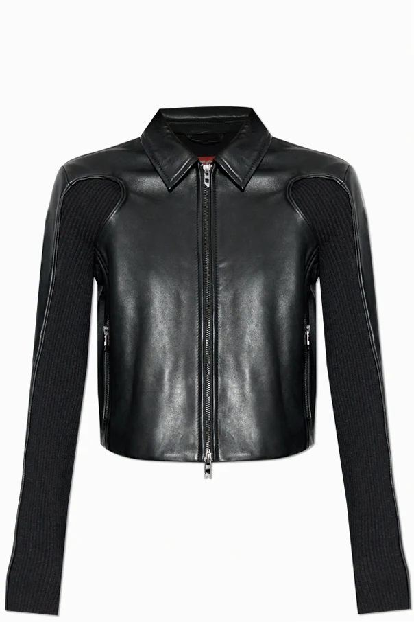 CZARNY Skórzana kurtka `L-TOTEM-P1`