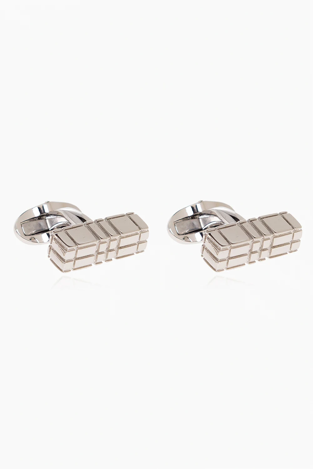 SILVER Checked cufflinks
