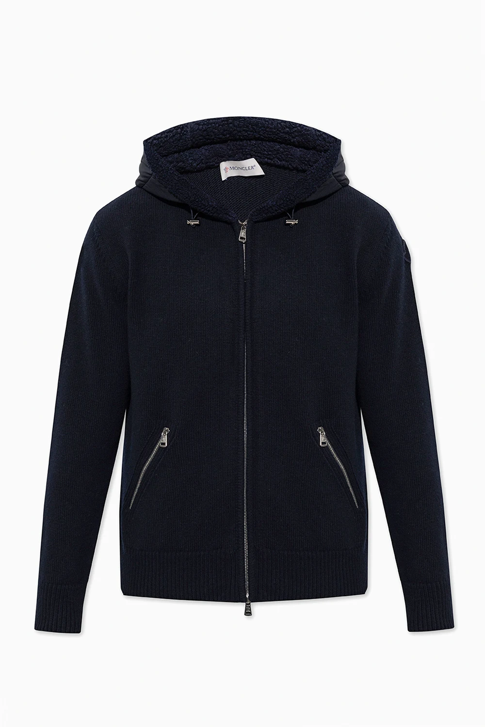 NAVY BLUE Hooded cardigan