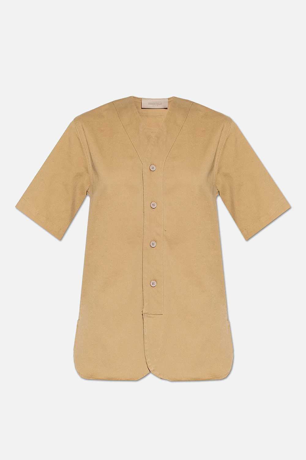 beige Shirt with short sleeves