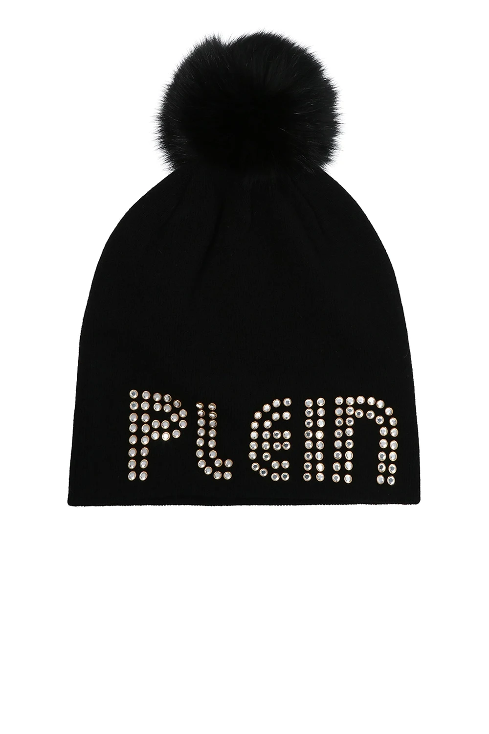 BLACK Fur pom-pom hat