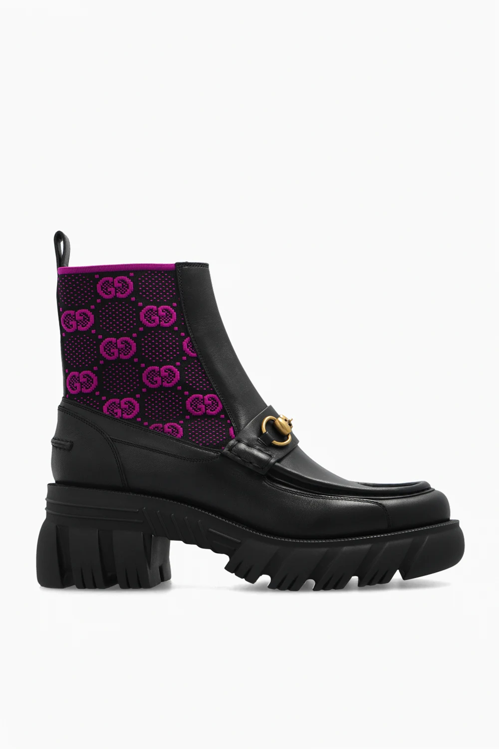 Skórzane botki z monogramem