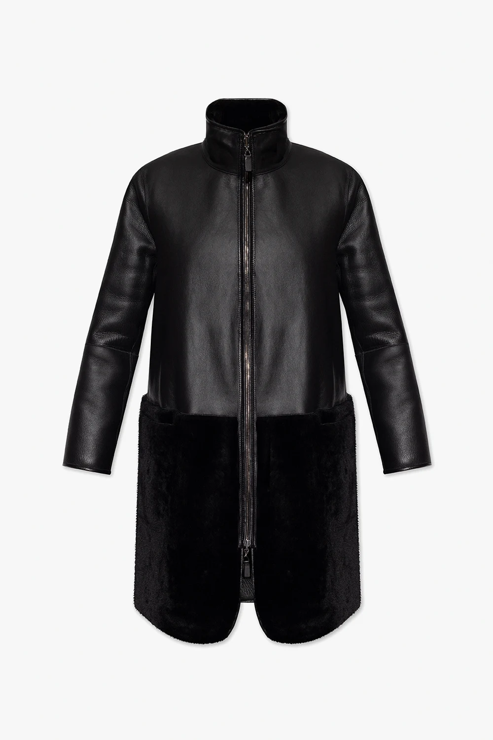 BLACK Reversible leather coat