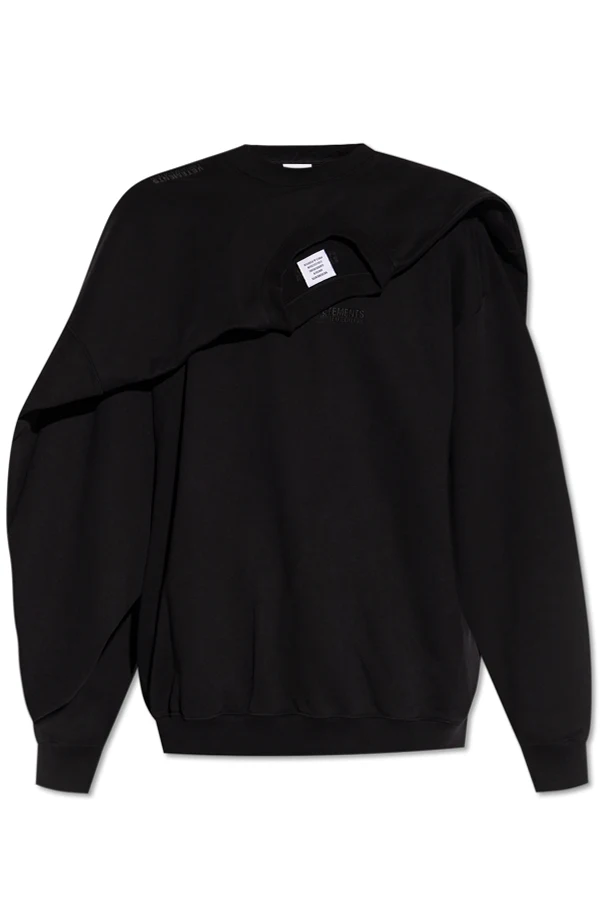 BLACK Sweatshirt with decorative trim