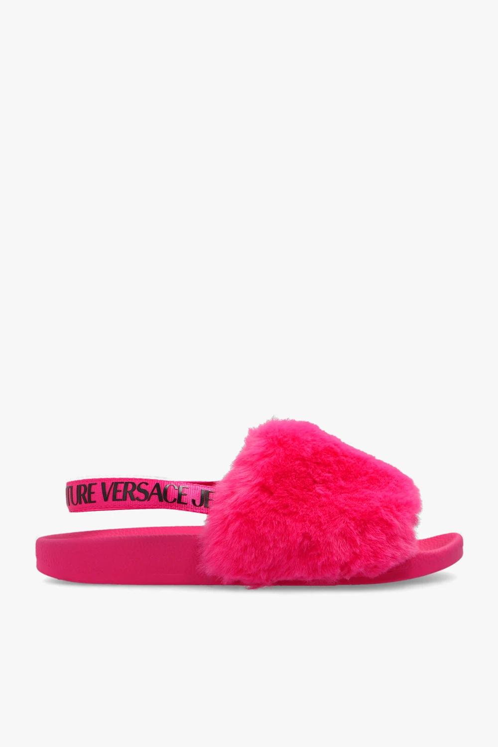 PINK Faux fur slides
