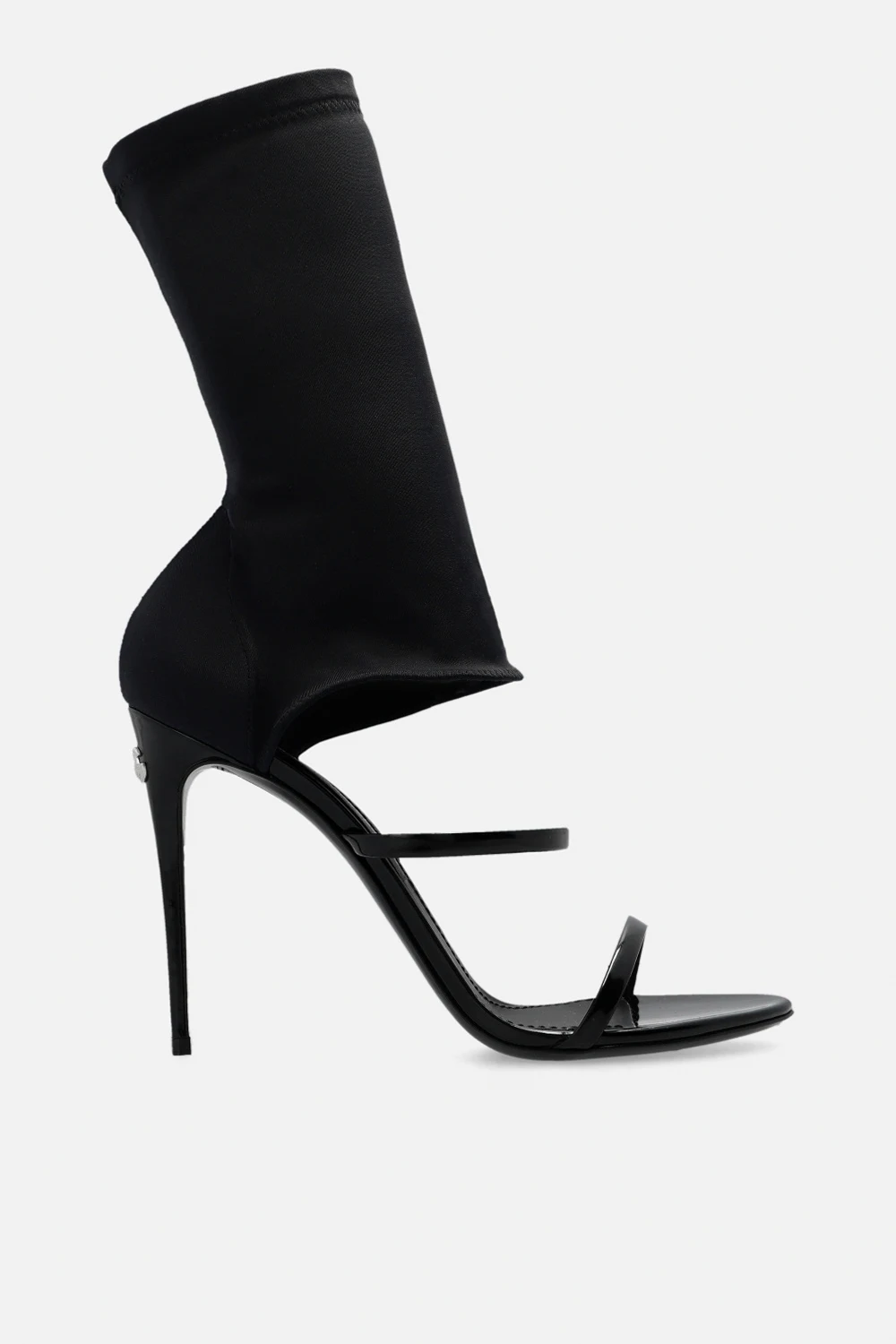 BLACK Sandals with fabric insert