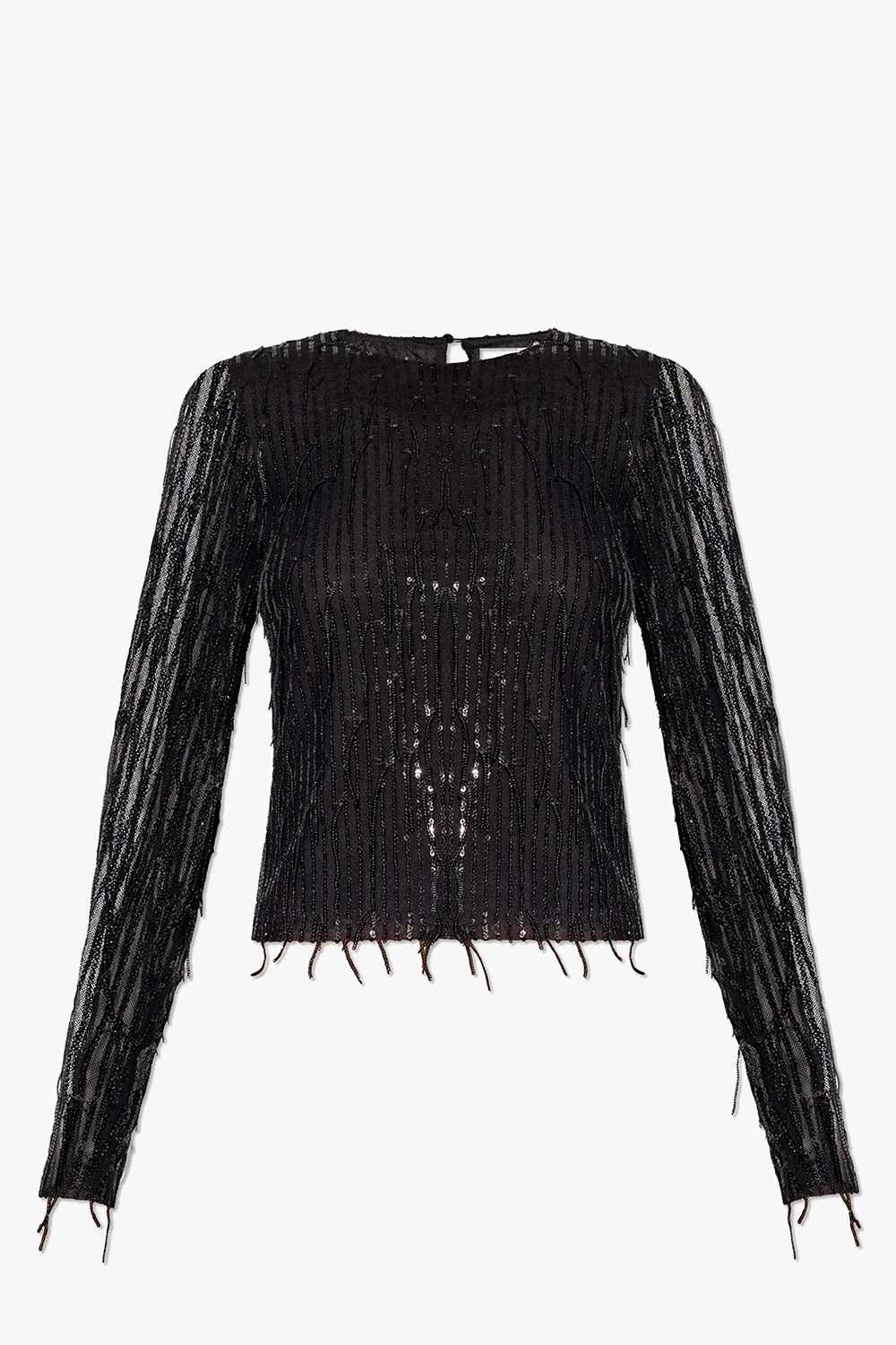 BLACK ‘MielleGZ’ top with sequinned fringes