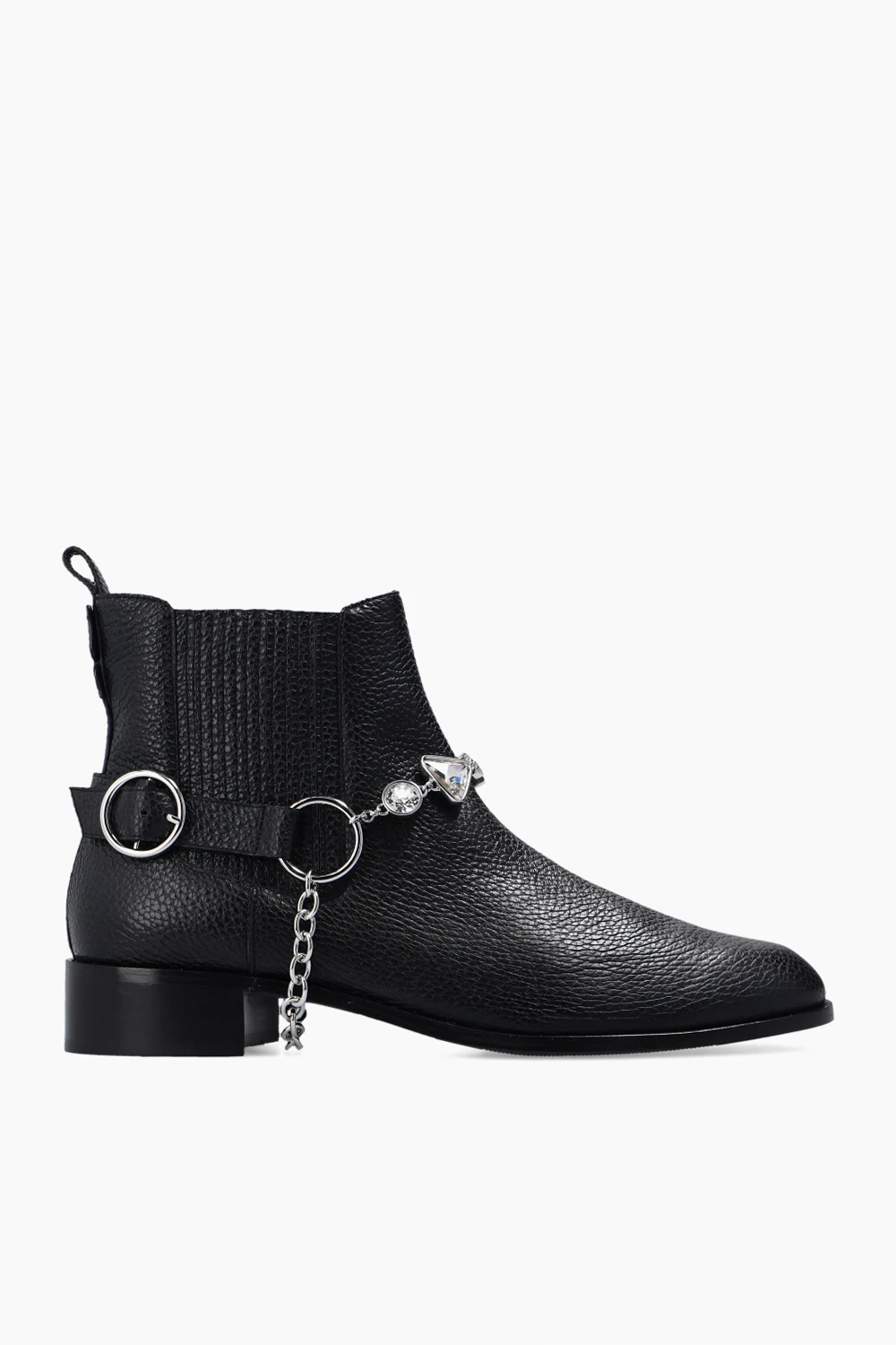 BLACK ‘Bessie’ ankle boots with chain