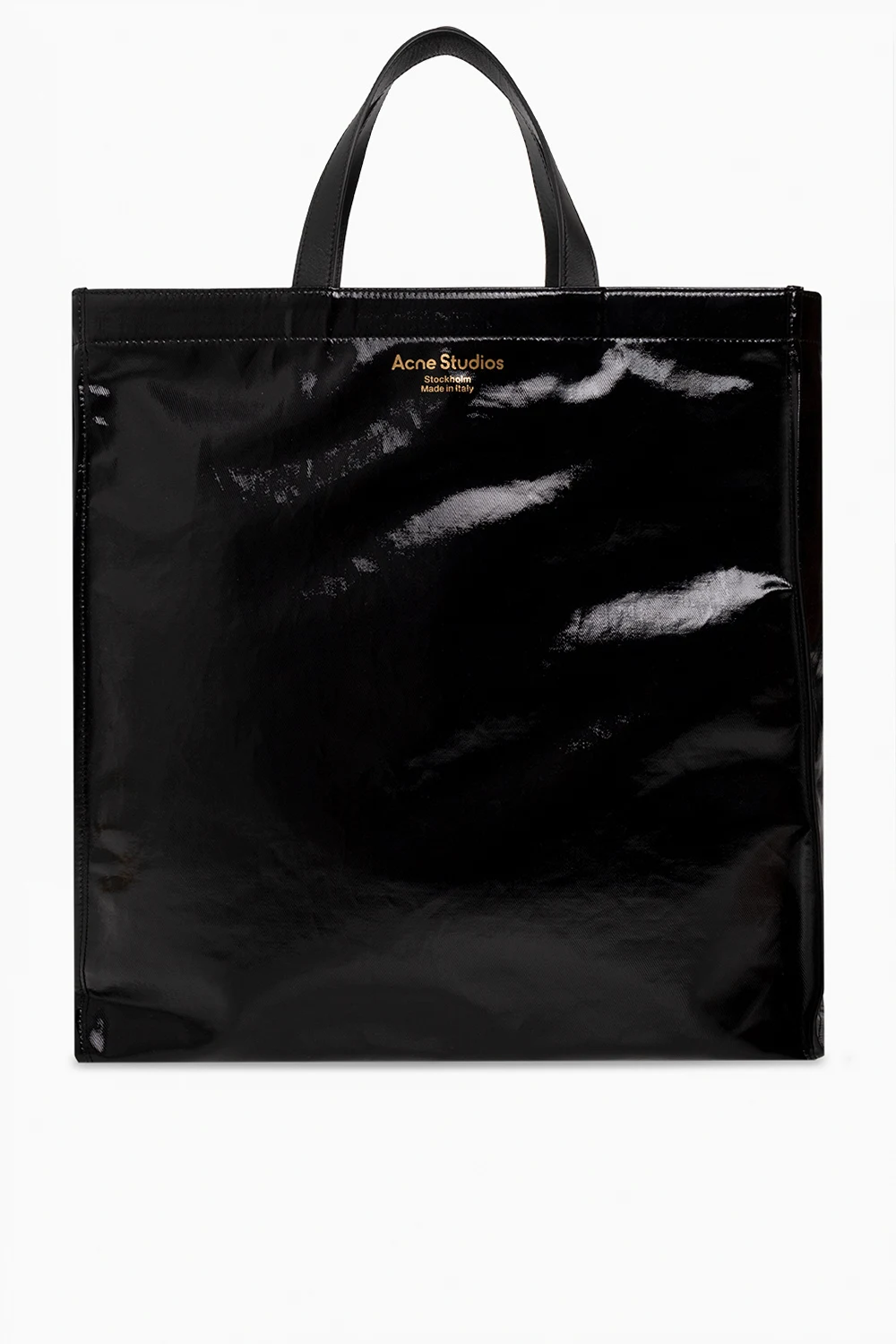 BLACK Shiny shopper bag