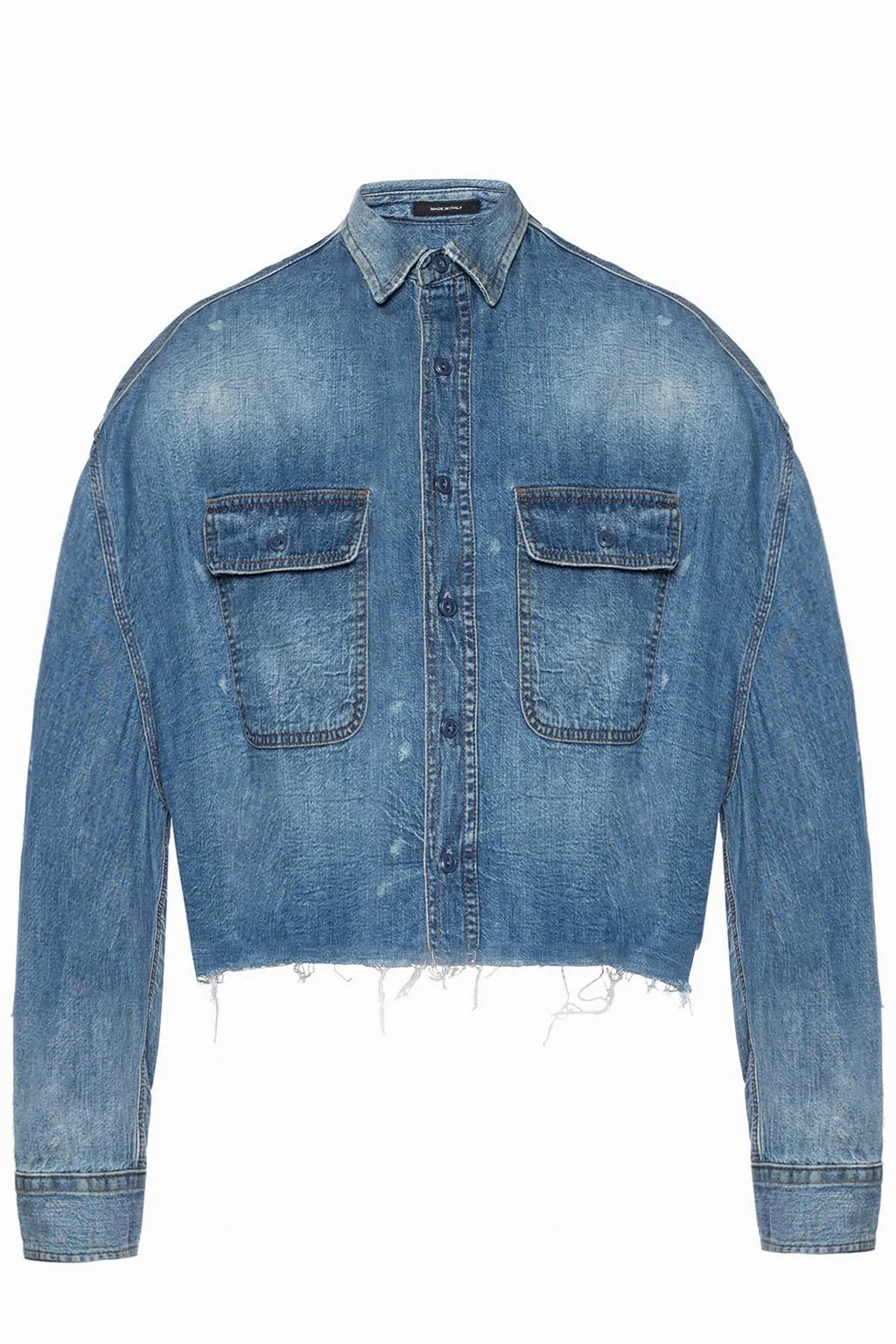 Denim jacket with tears