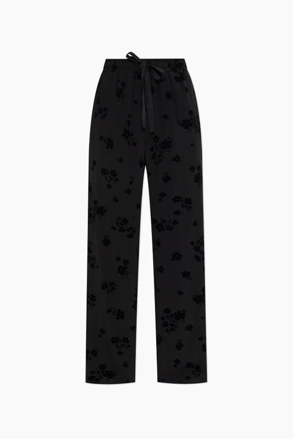 CZARNY Spodnie `Poma` p luźnym kroju