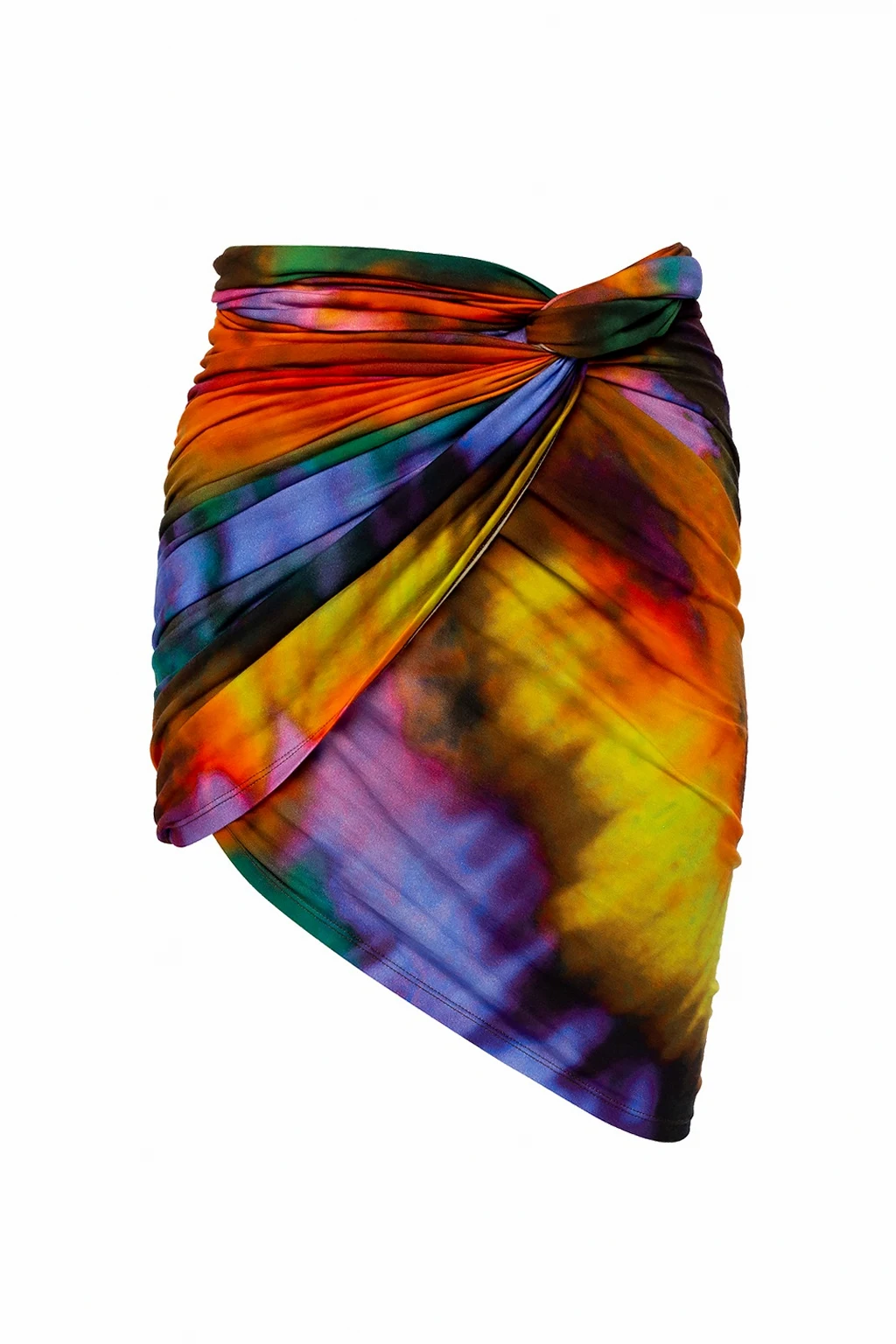Patterned skirt with gathers