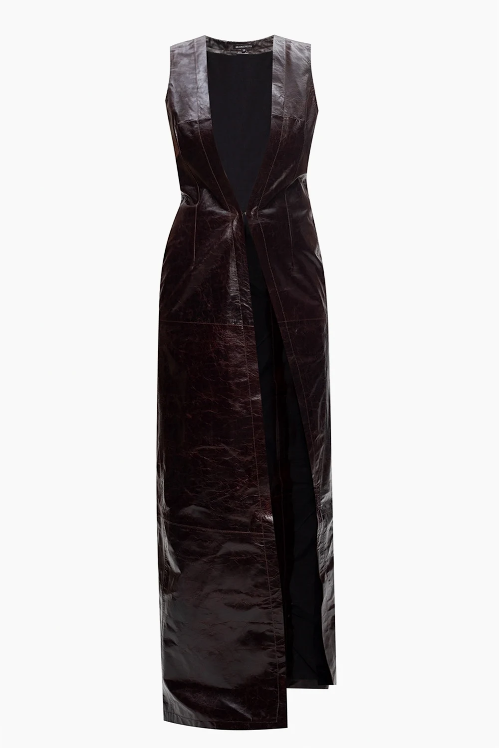 Long leather vest