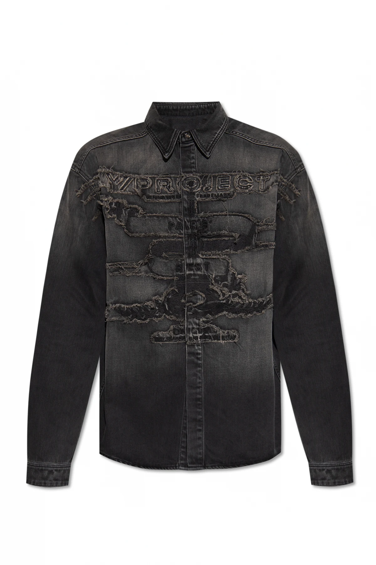 BLACK Denim shirt with vintage effect