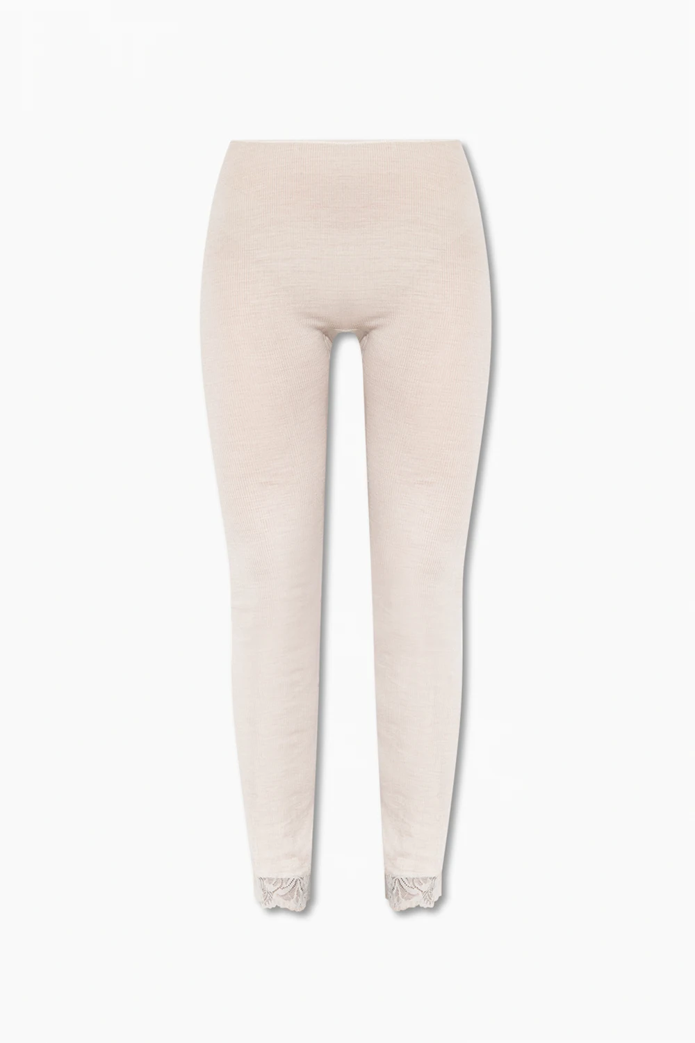 cream Ribbed leggings