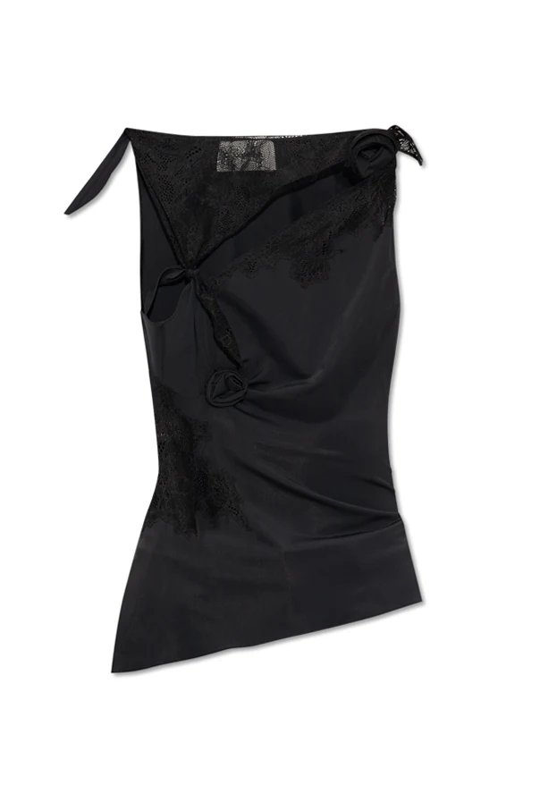 SCHWARZ Top mit Spitzeneinsätzen