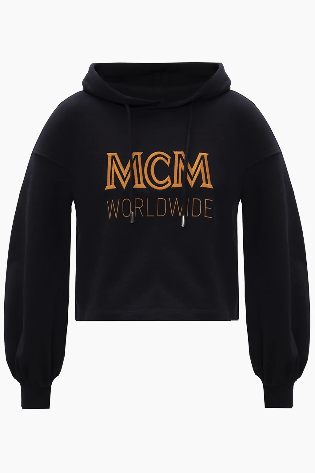 BLACK Logo-embroidered hoodie