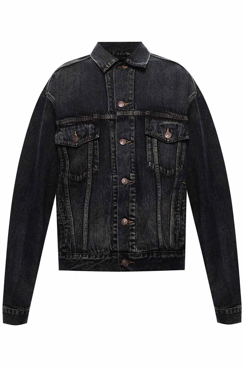 BLACK Distressed denim jacket