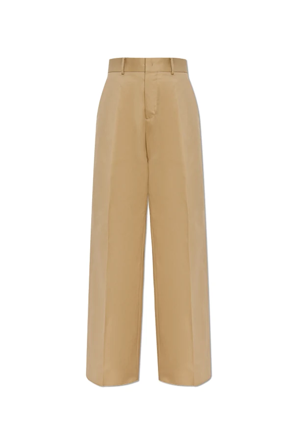 beige Creased trousers
