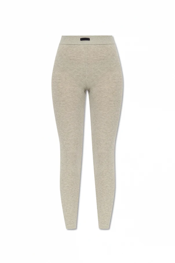 SZARY Dzianinowe legginsy