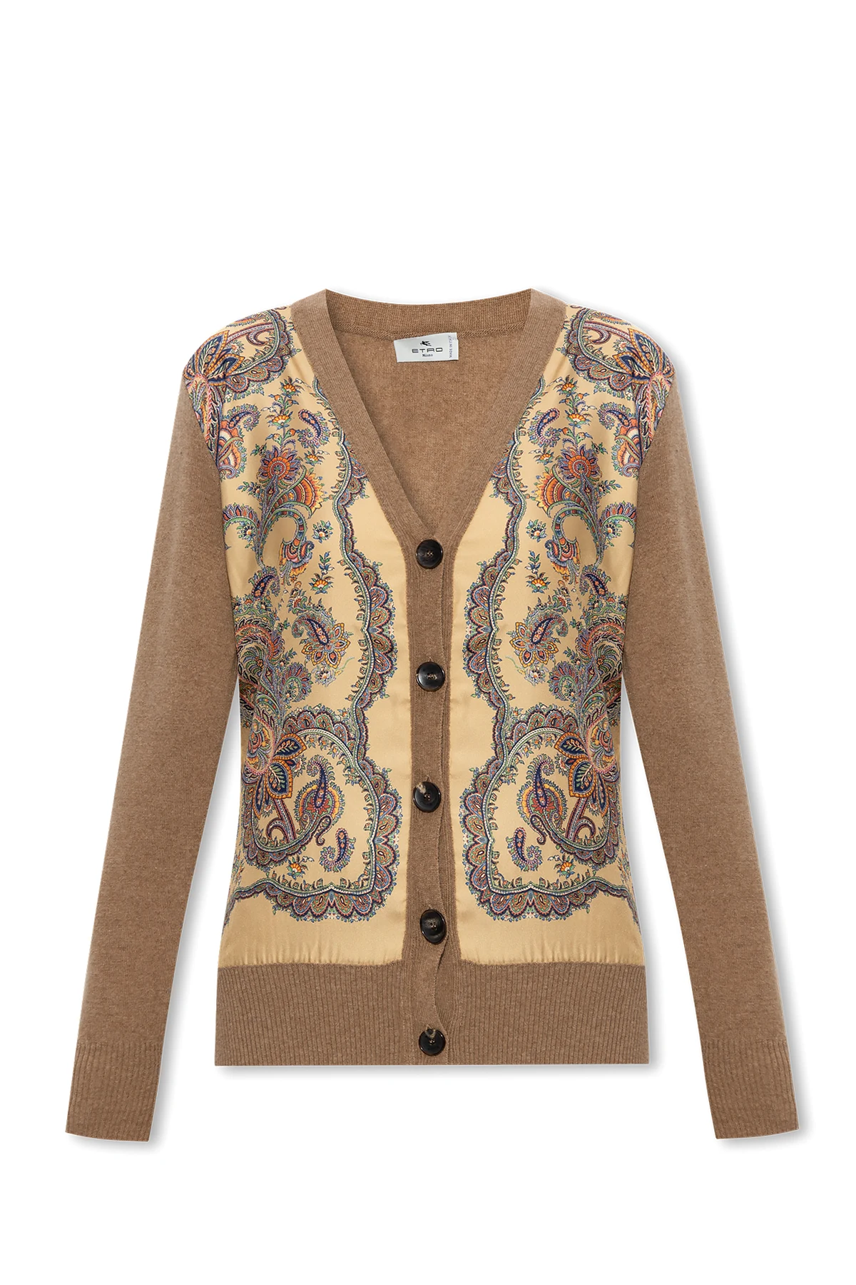 Cardigan with silk front