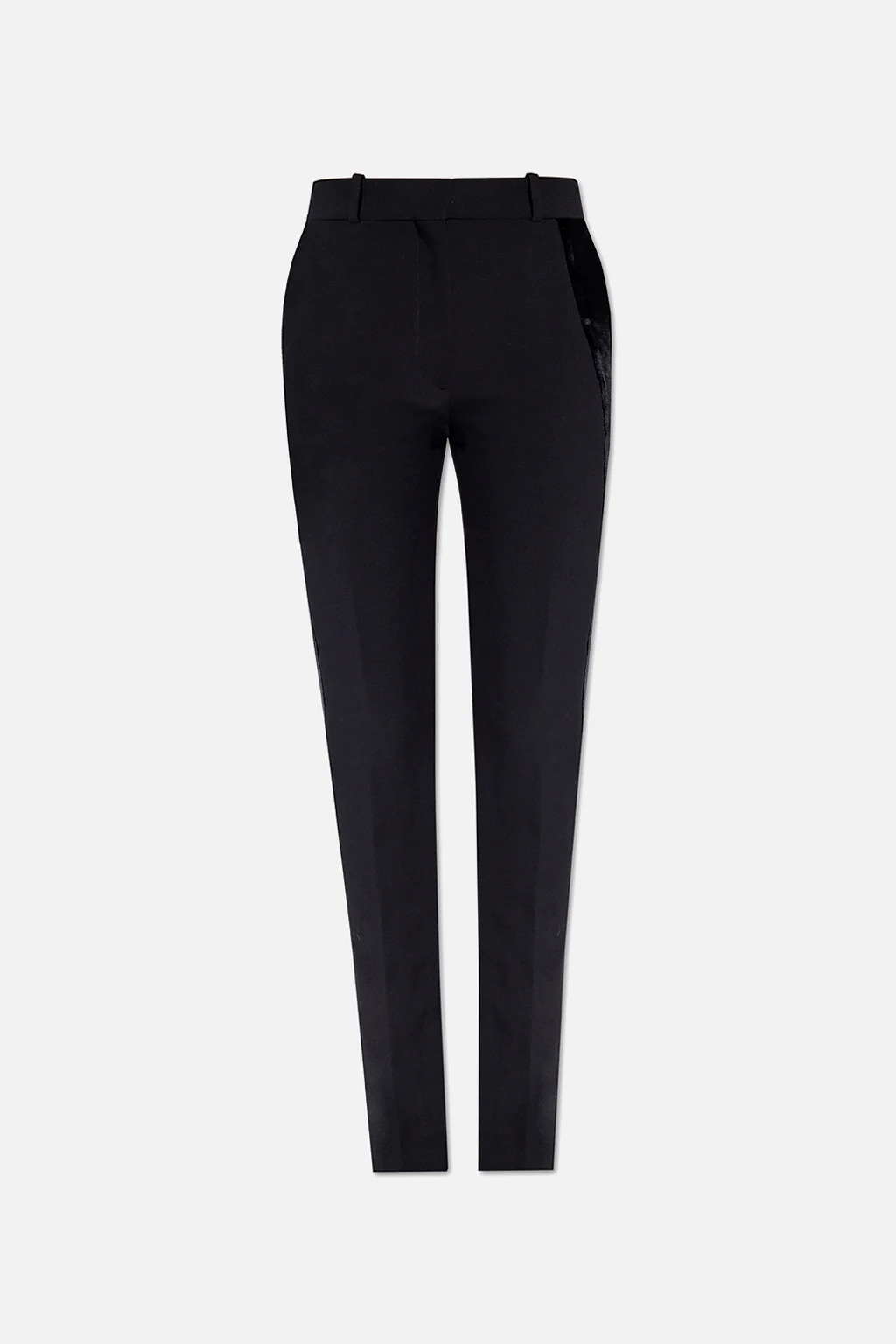 Trousers with velvet panels