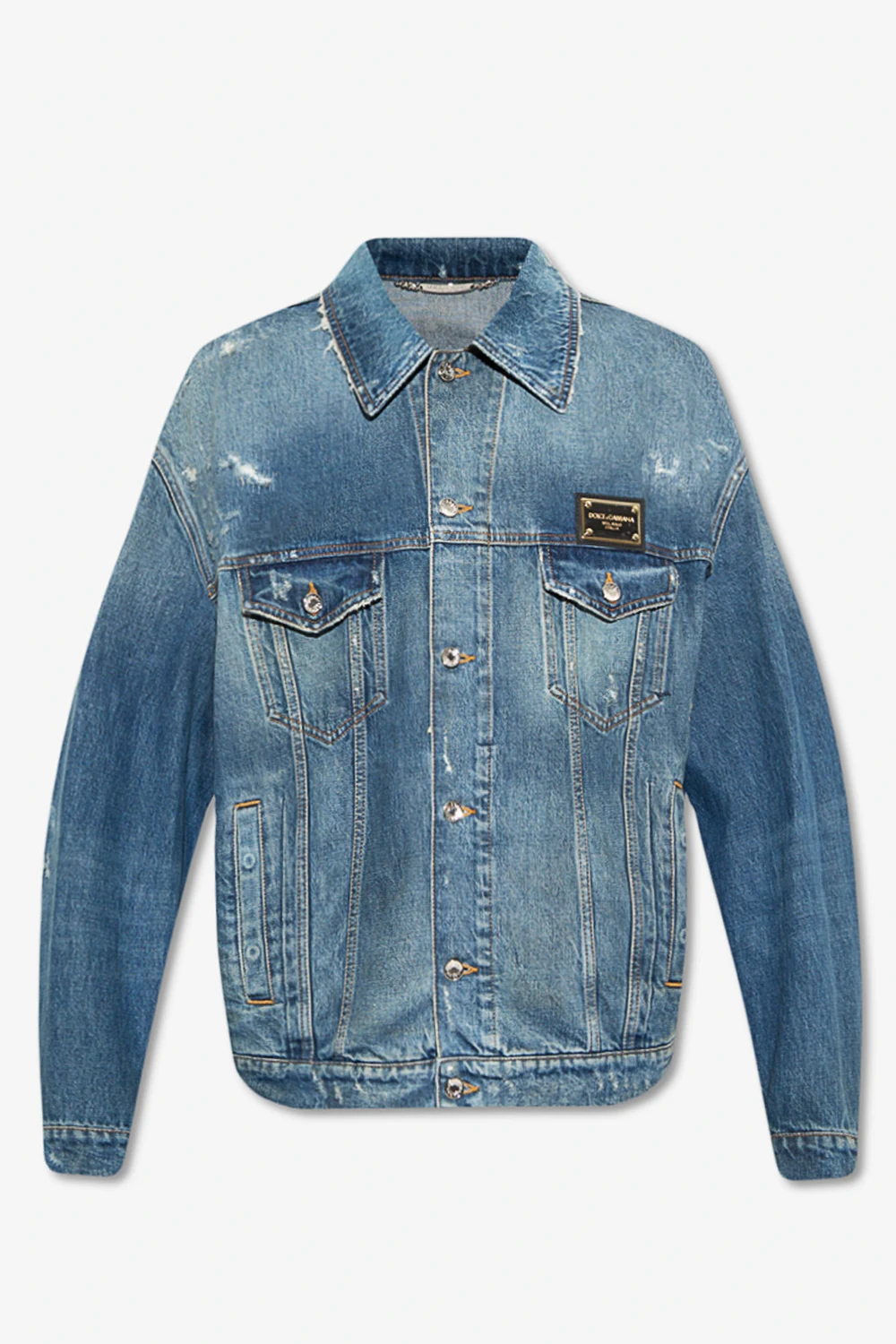 BLUE Denim jacket with logo