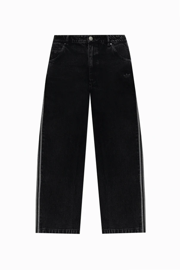 CZARNY Jeansy z nogawkami o prostym kroju