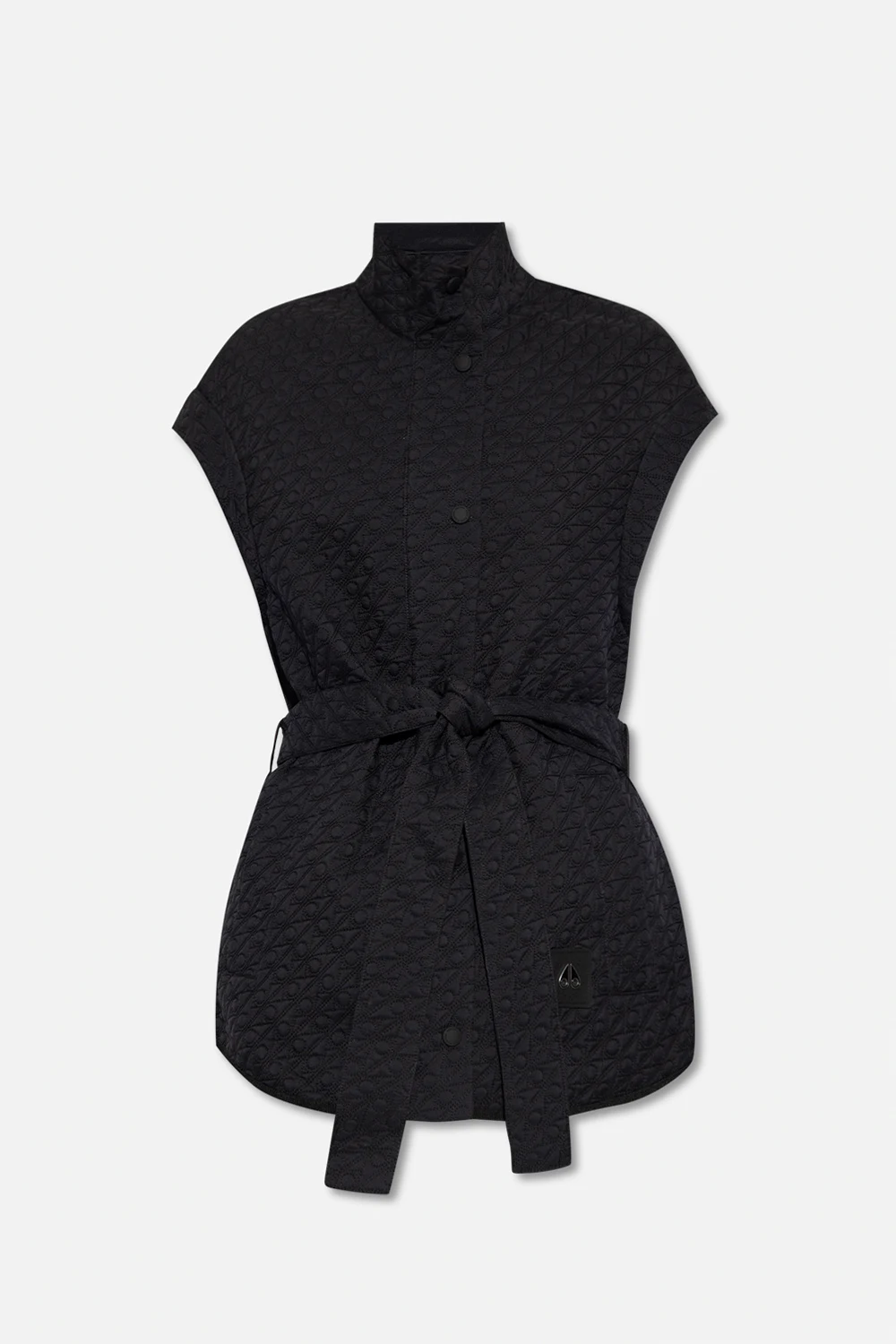 Quilted vest with standing collar