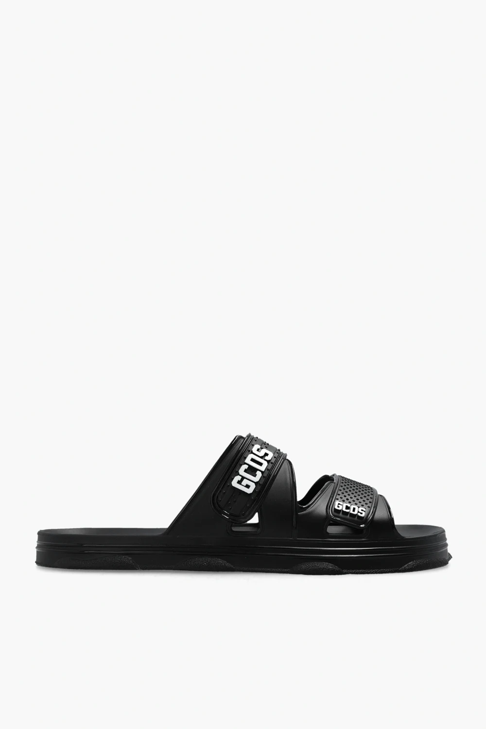 BLACK Rubber slides with logo