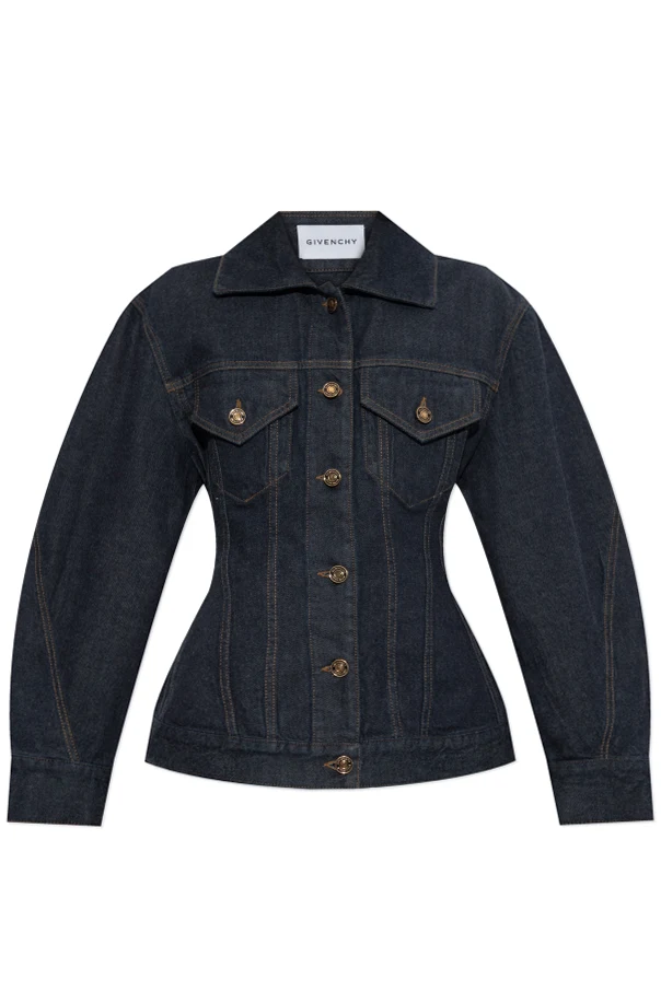 MARINEBLAU Taillierte Jeansjacke