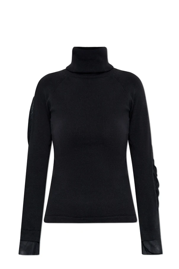 CZARNY Golf z długimi rękawami