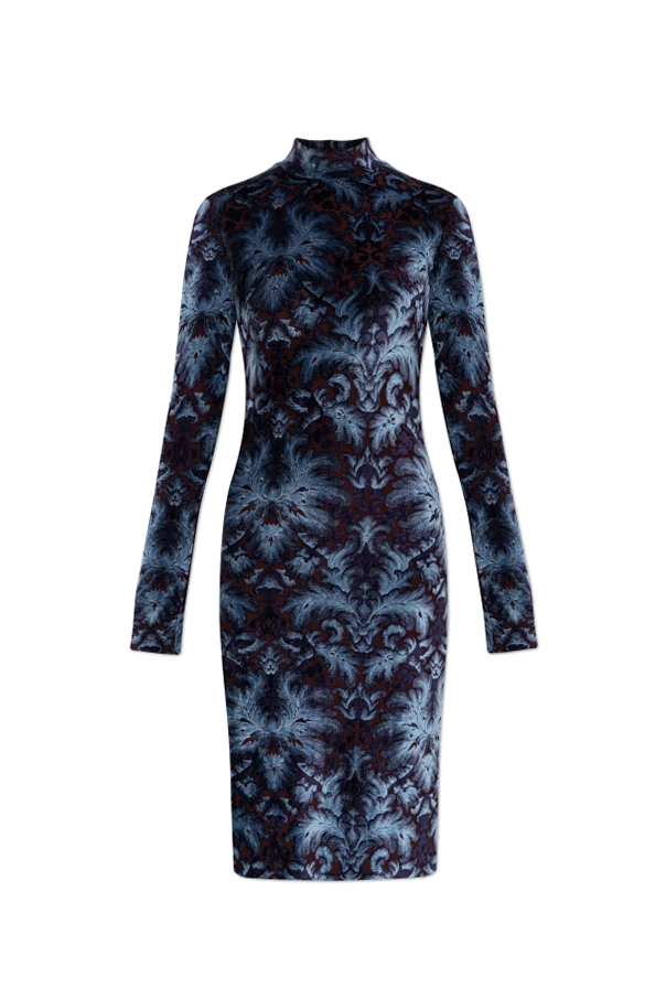 MARINEBLAU Kleid mit Samt-Finish