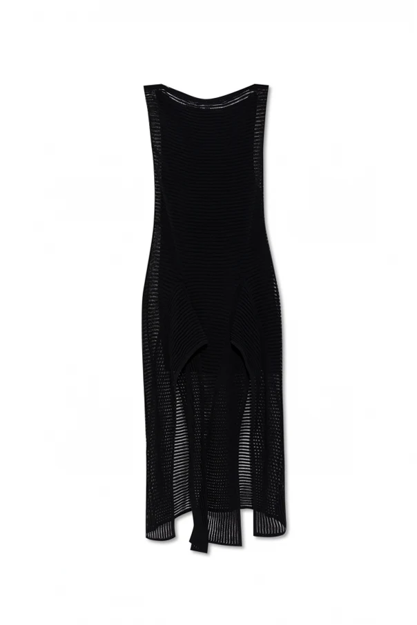 SCHWARZ Kleid mit Schlitzen