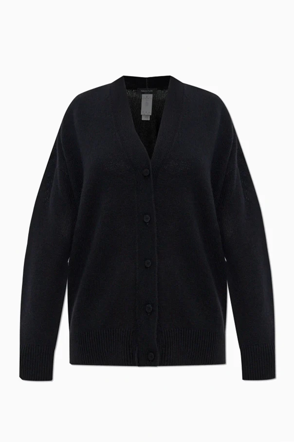CZARNY Wełniany kardigan