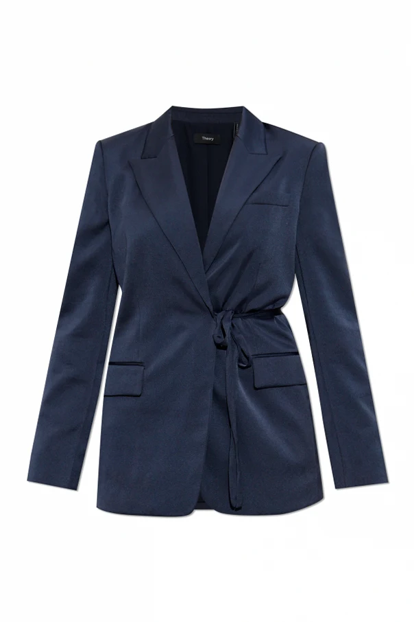 MARINEBLAU Blazer mit Bindegürtel