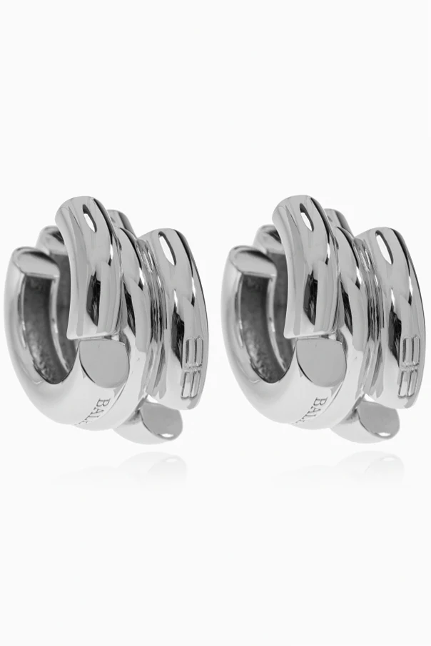 SILBER Ohrringe mit eingraviertem Logo