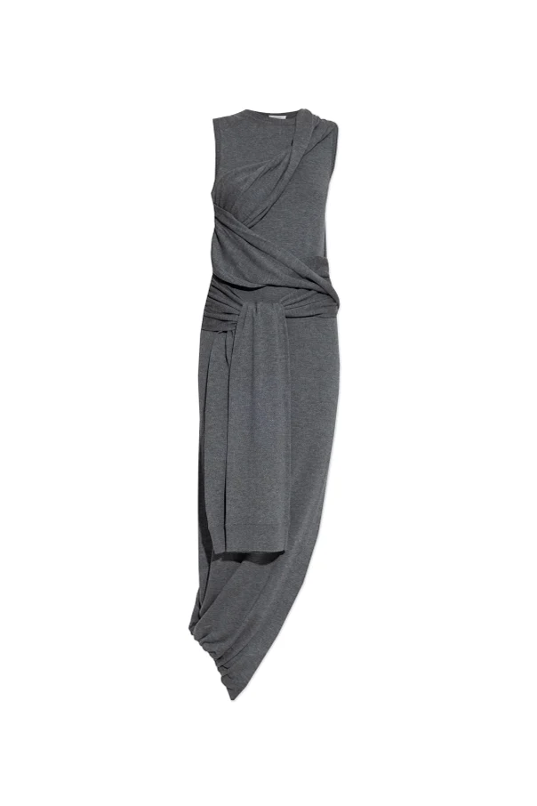 GREY Asymmetric dress with tie