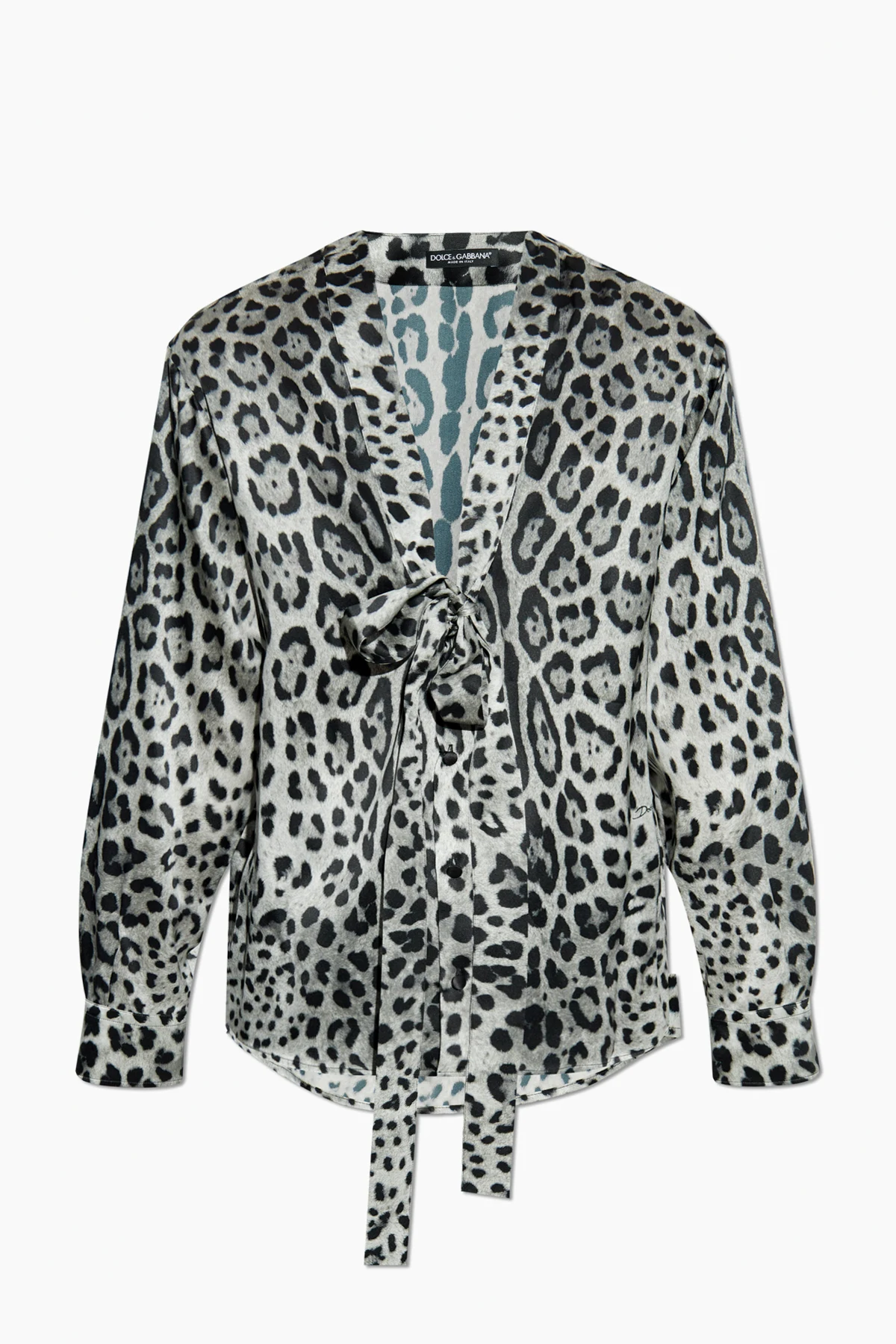 GREY Silk shirt with animal print