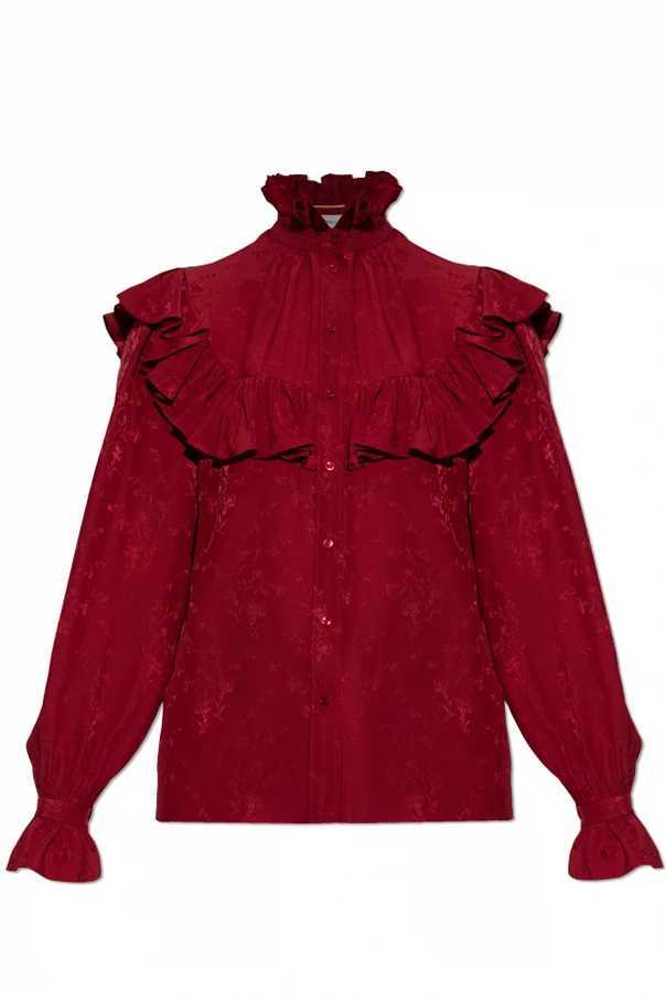 ROT Hemd mit Blumenmuster