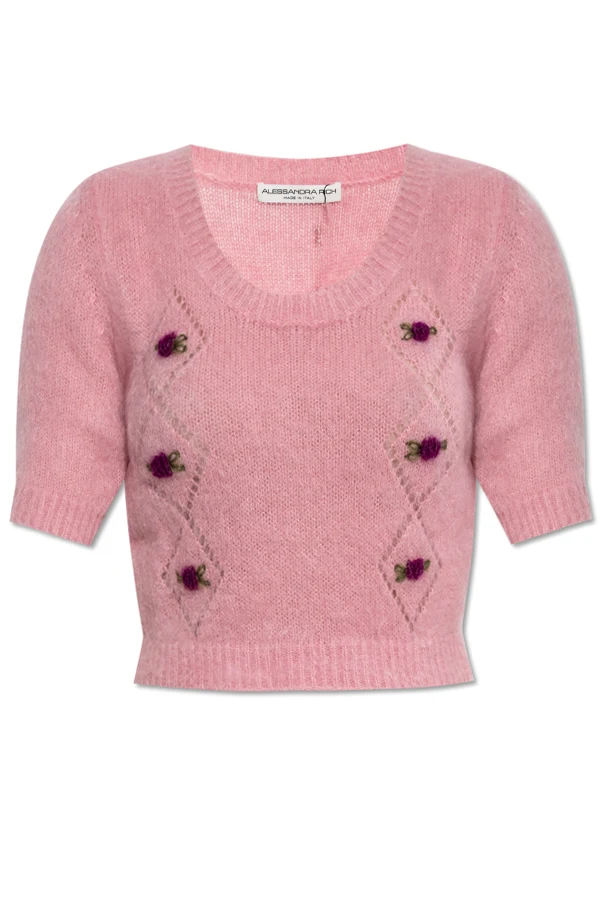 RÓŻOWY Krótki sweter