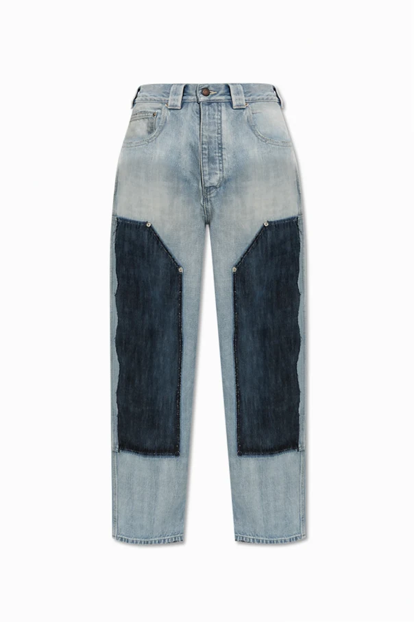 jasnoniebieski Jeansy z efektem `vintage`