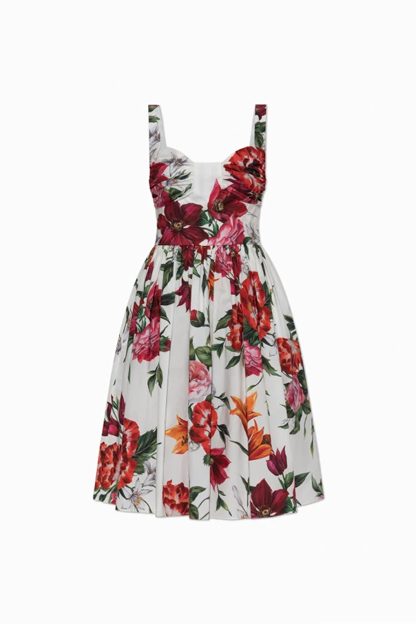 WEISS Kleid mit Blumenmuster