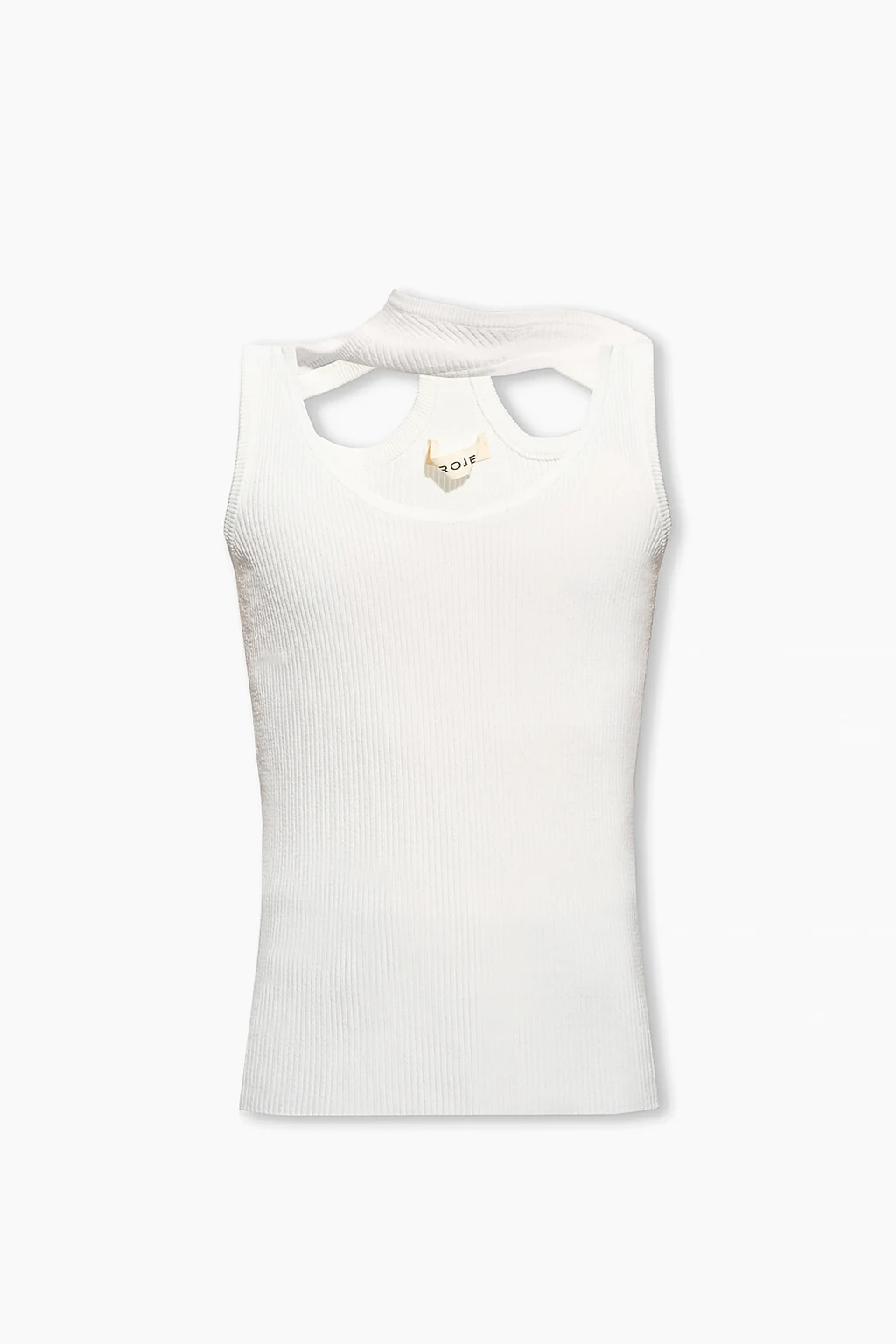 WHITE Asymmetrical sleeveless T-shirt
