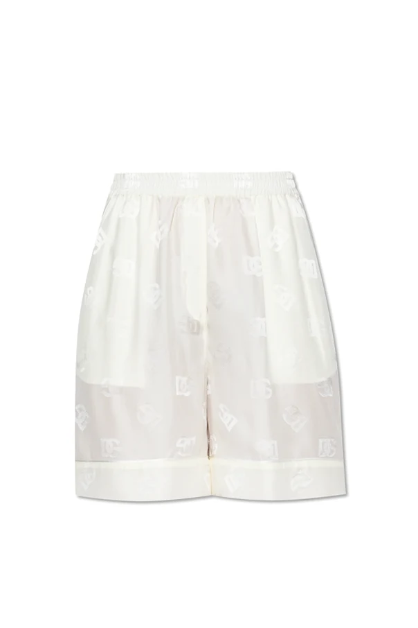 CREME Seidenshorts mit Monogramm