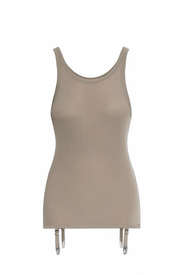 SZARY Wełniany top bez rękawów