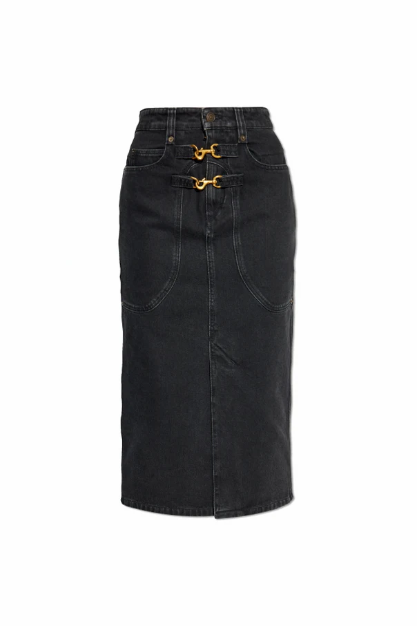 BLACK "Pavina" denim skirt