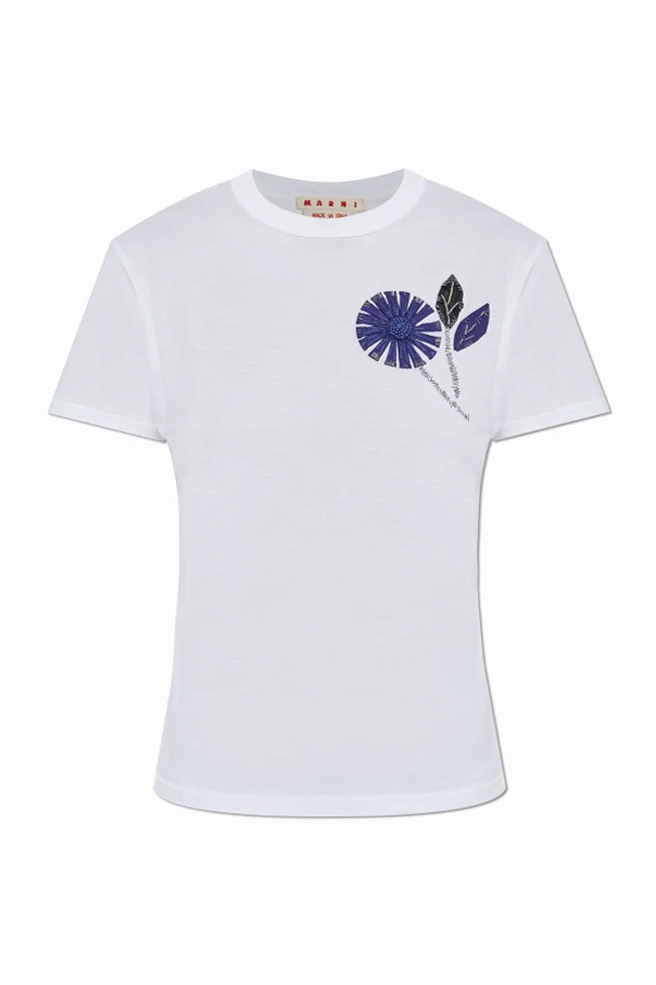 WEISS T-Shirt mit Applikation
